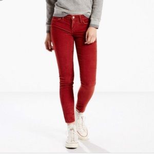 Levi’s 721 Super Skinny Red Corduroy Pants